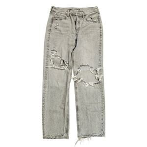 American eagle 90s baggy distressed jeans gray holes womens 10 regular